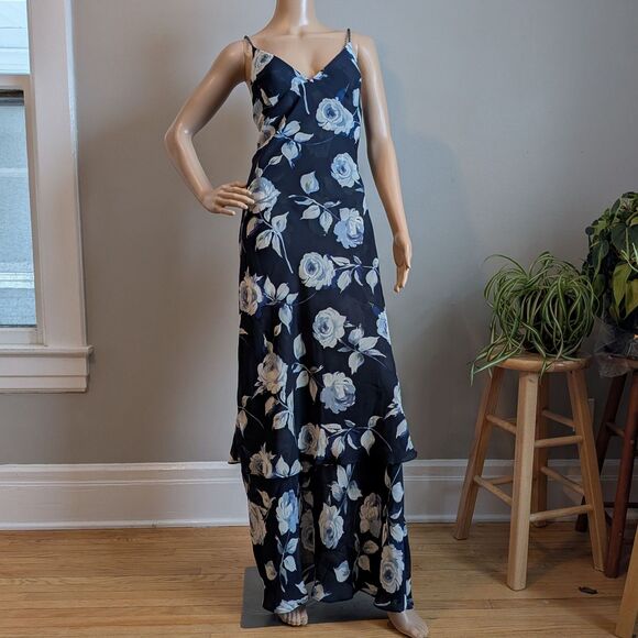 Jessica McClintock Dresses & Skirts - Vintage 90s Y2K Jessica McClintock Floral Gown Bejeweled Straps Maxi Dress 8